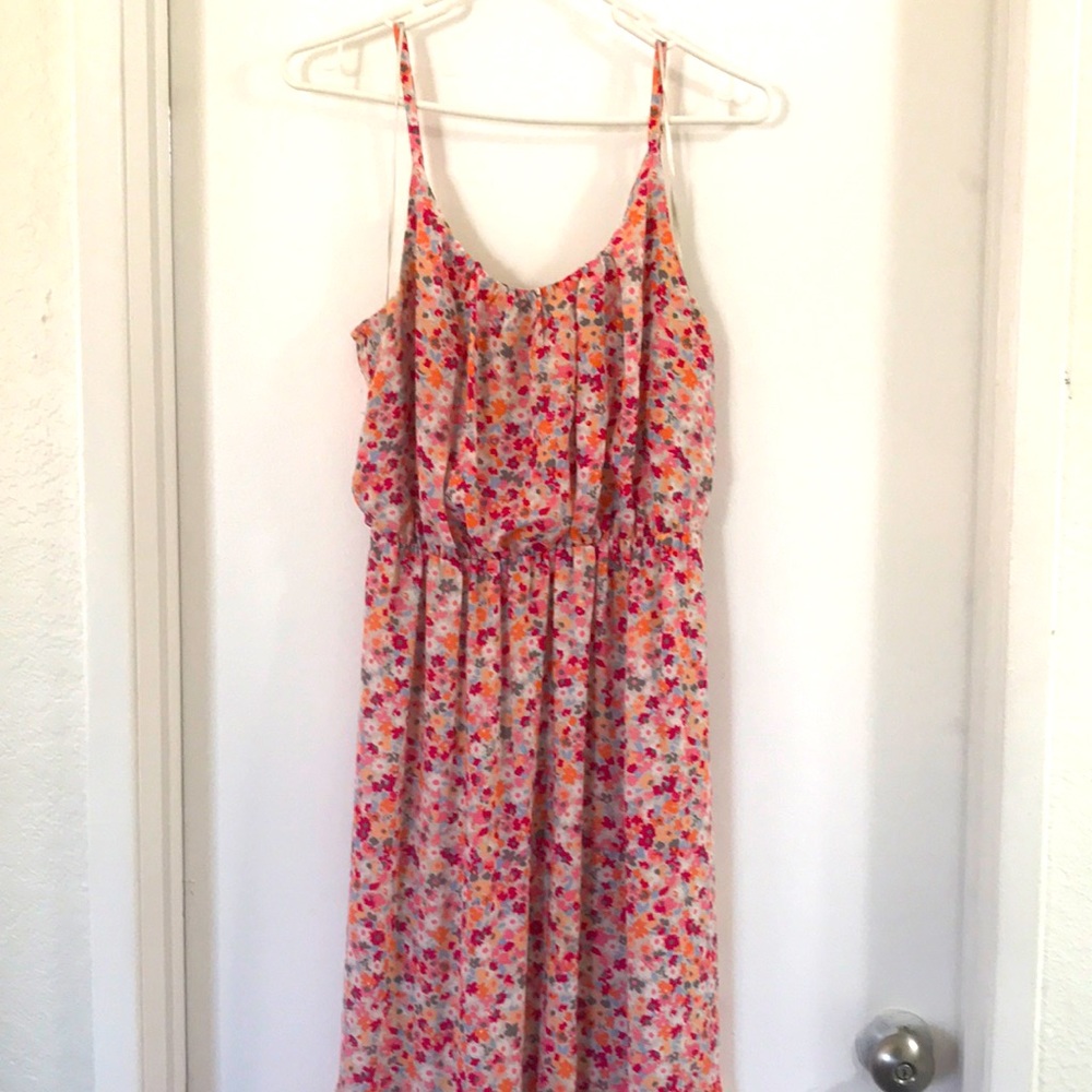 ELLE Floral Chiffon Tiered Maxi dress